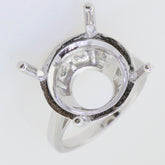 Sterling Silver Semi Mount Ring Setting Round RD 16x16mm Solitaire - Syzjewelry